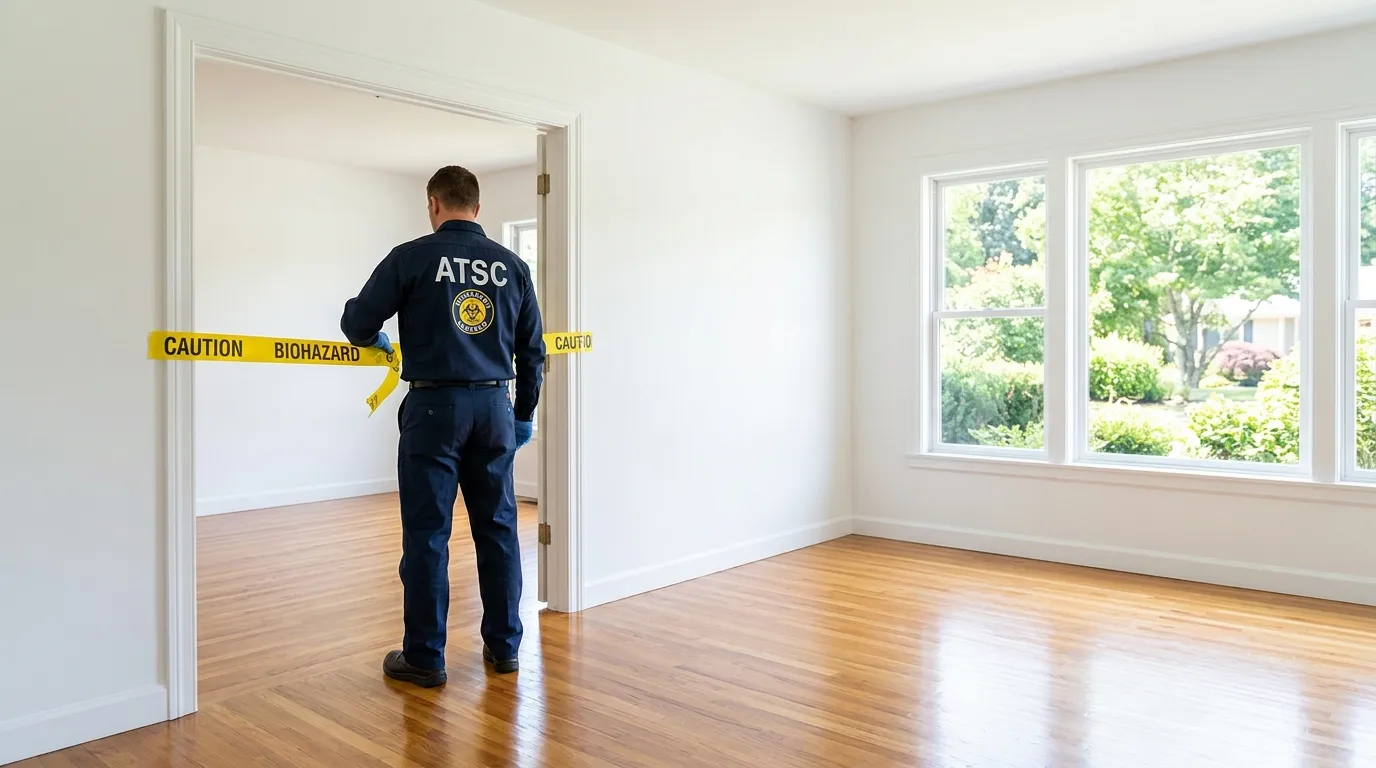 Certified biohazard cleanup crew performing Crime Scene Cleanup in Kingsessing